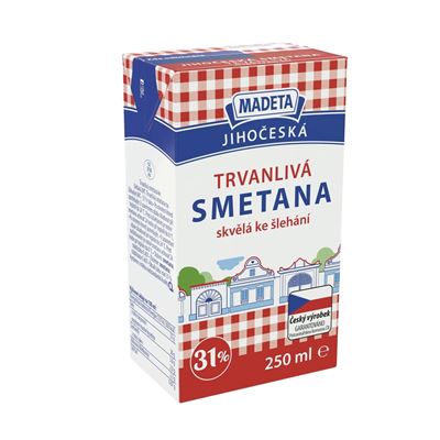 MADETA Jihočeská Smetana ke šlehání trvanlivá 31 % 250 ml UHT