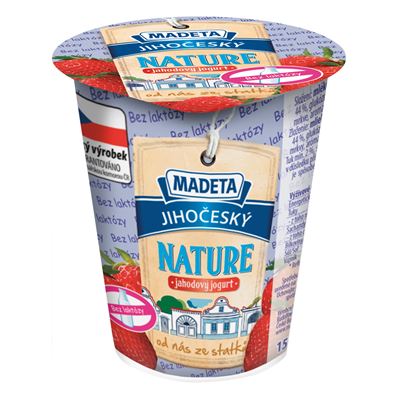 MADETA Nature jogurt jahoda 2 % tuku bez laktózy chlaz. 150 g