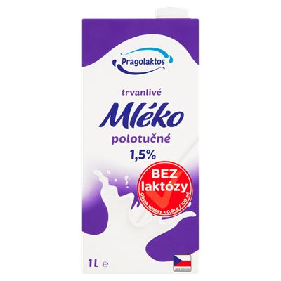PRAGOLAKTOS Mléko bez laktózy 1,5 % 1 l