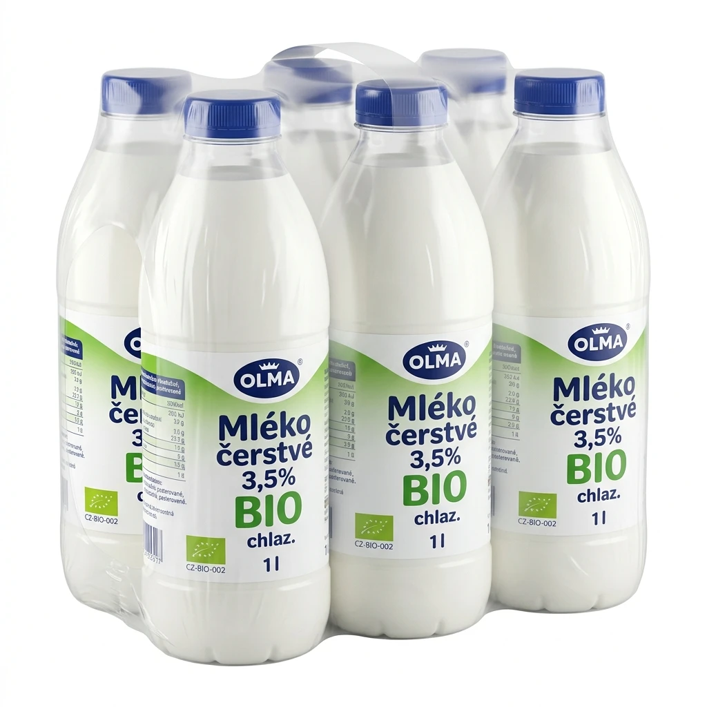 OLMA Mléko čerstvé 3,5% BIO chlaz. 6 x 1 l PET