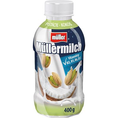 Müllermilch mléčný nápoj s pistáciovo-kokosovou příchutí chlaz. 400 g