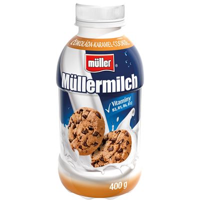 Müllermilch mléčný nápoj s příchutí čokoláda karamel cookie chlaz. 400 g