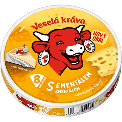 Veselá Kráva Tavený sýr s ementálem 120 g