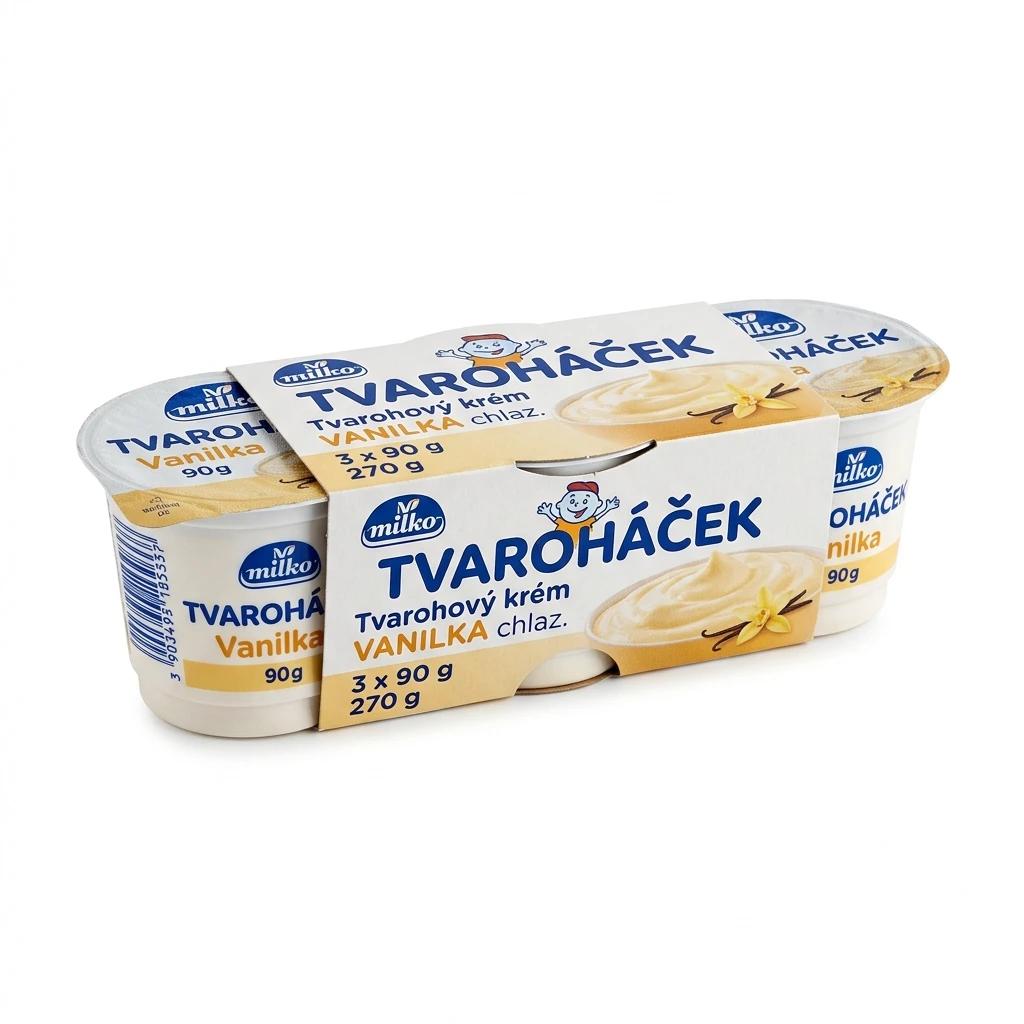 milko Tvaroháček Tvarohový krém vanilka chlaz. 3 x 90 g