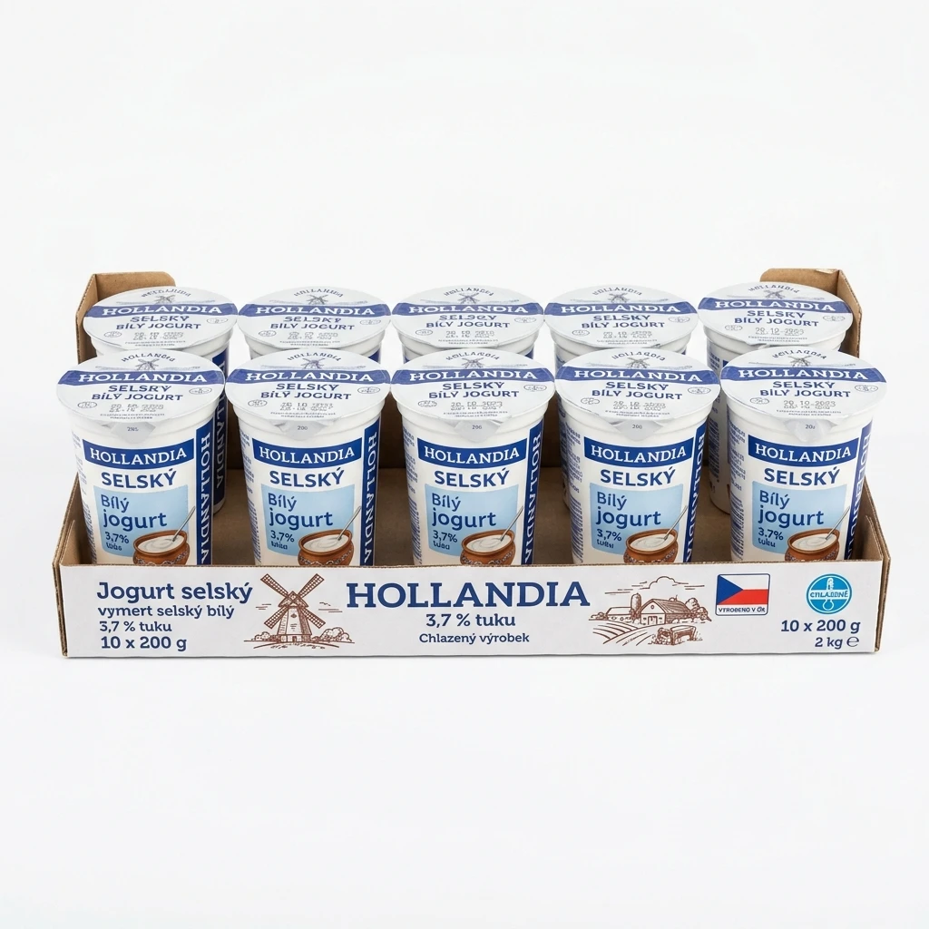 HOLLANDIA Jogurt selský bílý 3,7 % tuku chlaz. 10 x 200 g