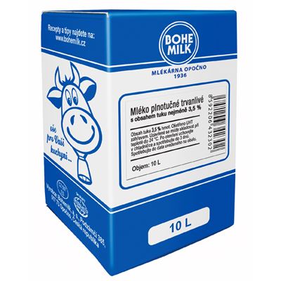 BOHEMILK Mléko 3,5% UHT 10 l BIB