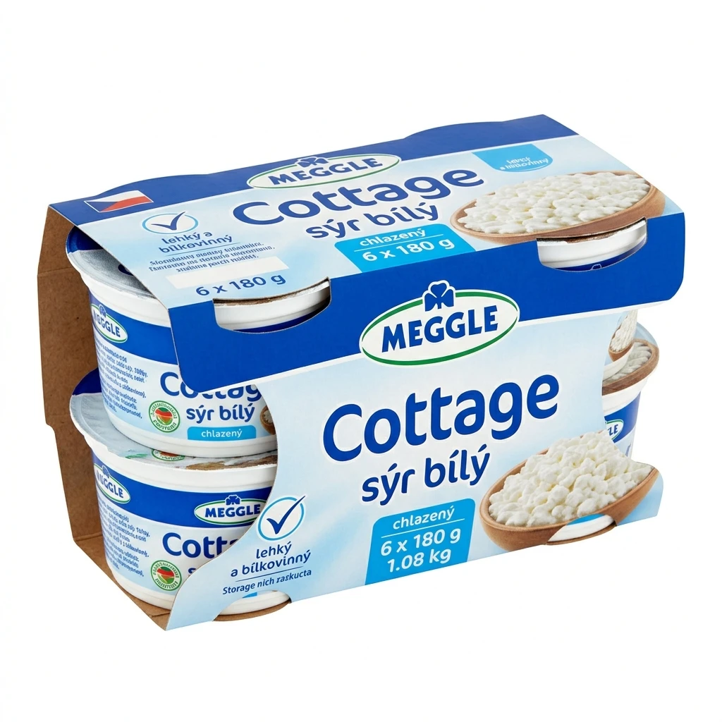 MEGGLE Cottage sýr bílý chlaz. 6 x 180 g