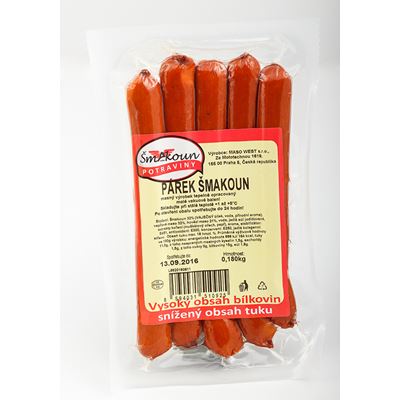 Šmakoun Párky se sníženým obsahem tuku chlaz. 180 g