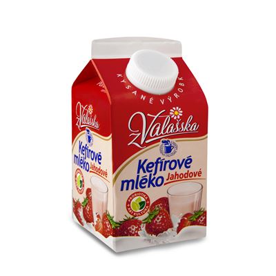MLÉKÁRNA VALAŠSKÉ MEZIŘÍČÍ Mléko kefírové jahoda chlaz. 450 g