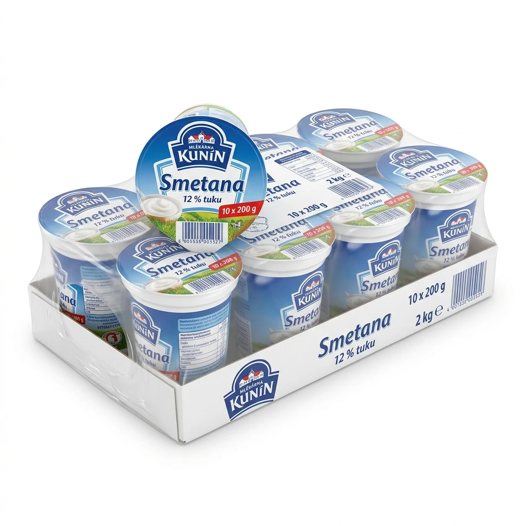 MLÉKÁRNA KUNÍN Smetana 12 % 10 x 200 g