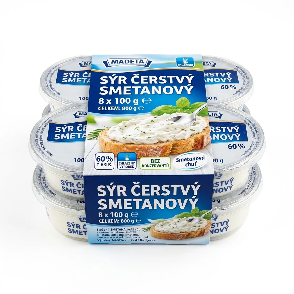 Sýr čerstvý smetanový 60% chlaz. 8 x 100 g