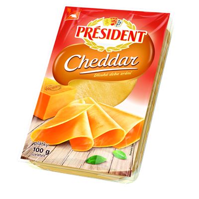 PRÉSIDENT Cheddar plátky chlaz. 100 g
