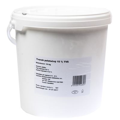 BOHUŠOVICKÁ MLÉKÁRNA Tvaroh polotučný 15% sušina chlaz. 10 kg kbelík