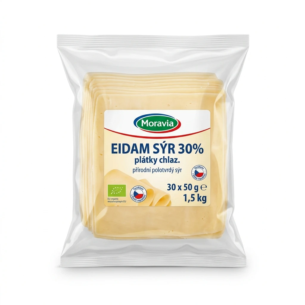 Moravia Eidam sýr 30% plátky chlaz. 30 x 50 g
