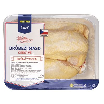 METRO Chef Česká výběrová kuřecí prsa Supreme ochranná atmos. chlaz. váž. cca 1,3 kg