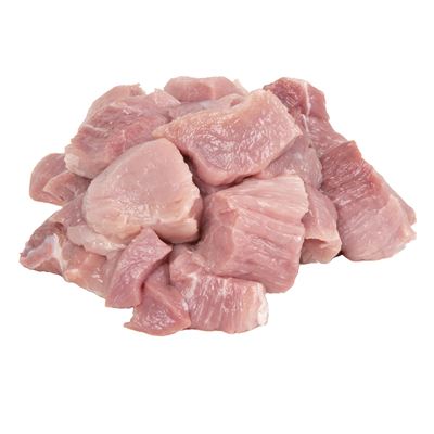 Vepřové kostky z kýty 3 x 3 cm volně ložené chlaz. váž. cca 8 kg vlastní výroba