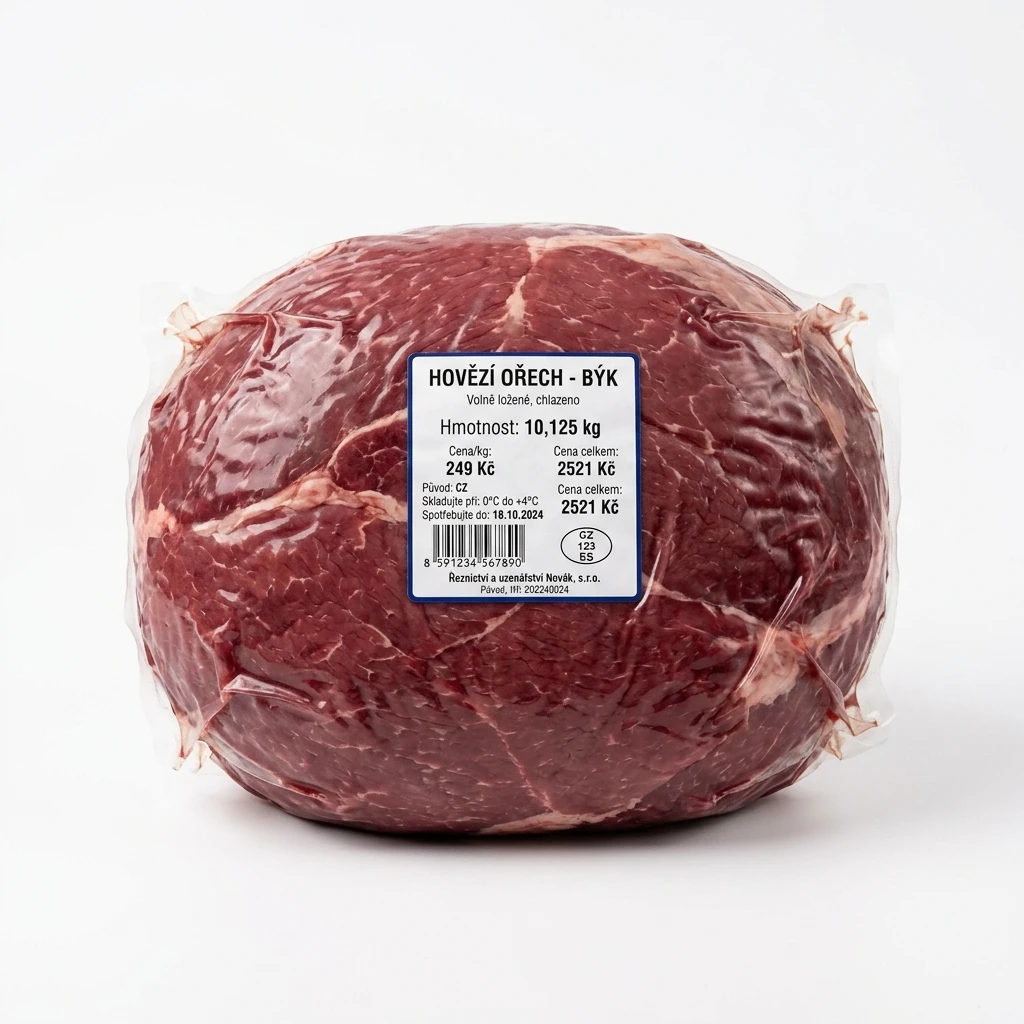 Hovězí ořech býk volně ložené CZ chlaz. cca 10 kg