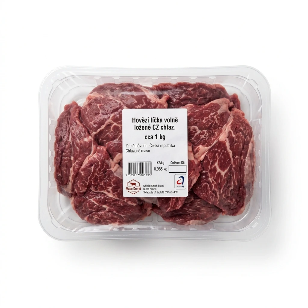Hovězí líčka volně ložené CZ chlaz. cca 1 kg