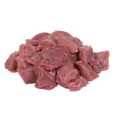 Libové kostky hovězí ořech 2 x 2 cm volně ložené chlaz. váž. cca 8 kg vlastní výroba