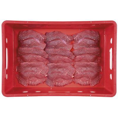 Hovězí ořech naklepané plátky chlaz. 50 x 120 g vlastní výroba
