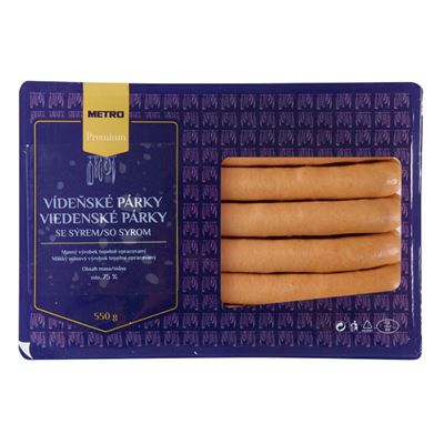 METRO Premium Párky vídeňské se sýrem chlaz. 550 g