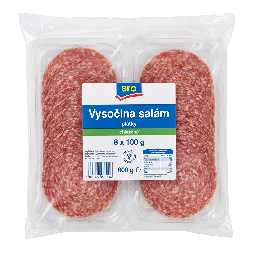 aro Vysočina salám plátky chlaz. 8 x 100 g