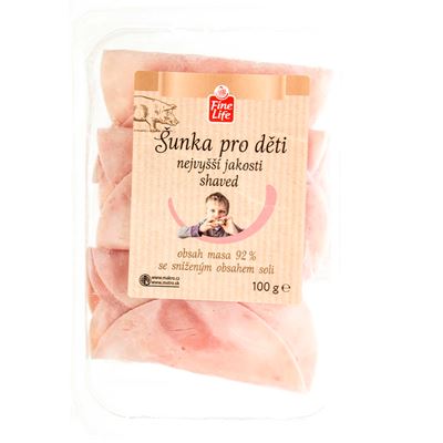 Fine Life Šunka pro děti nejvyšší jakosti shaved chlaz. 100 g