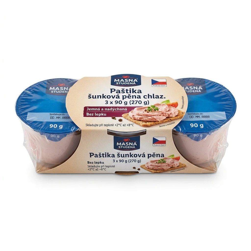 MASNA STUDENÁ Paštika šunková pěna chlaz. 3 x 90 g
