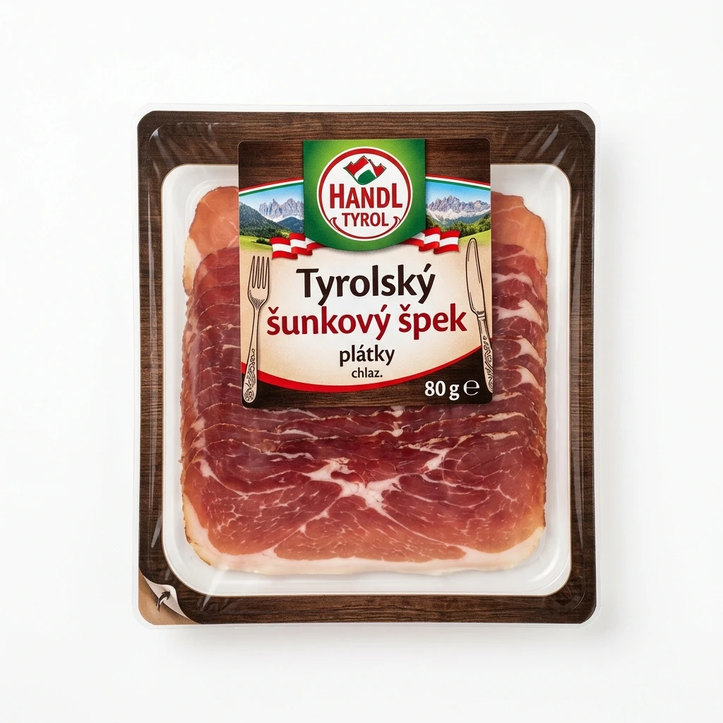 HANDL Tyrol Tyrolský šunkový špek plátky chlaz. 80 g