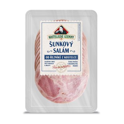 KOSTELECKÉ UZENINY Šunkový salám plátky chlaz. 100 g