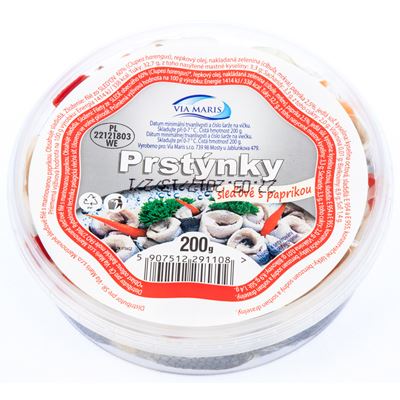 VIA MARIS Sleďové prstýnky s paprikou chlaz. (pevný podíl 150 g) chlaz. 200 g