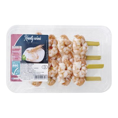 Loupané krevety na špízu 36/40 ASC chlaz. 195 g