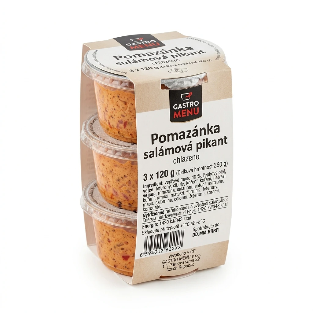 GASTRO MENU Pomazánka salámová pikant chlaz. 3 x 120 g