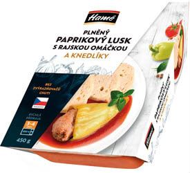 Hamé Paprikový lusk s rajskou omáčkou a houskovým knedlíkem chlaz. 400 g