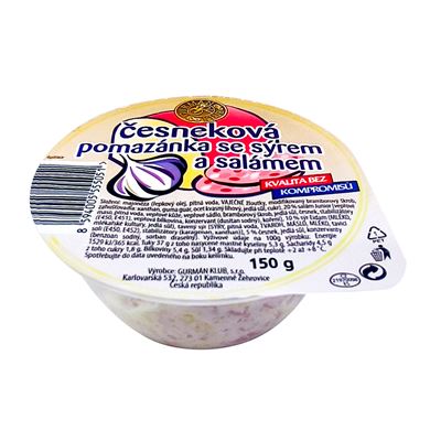 GURMÁN KLUB Pomazánka Česneková sýr salám chlaz. 150 g