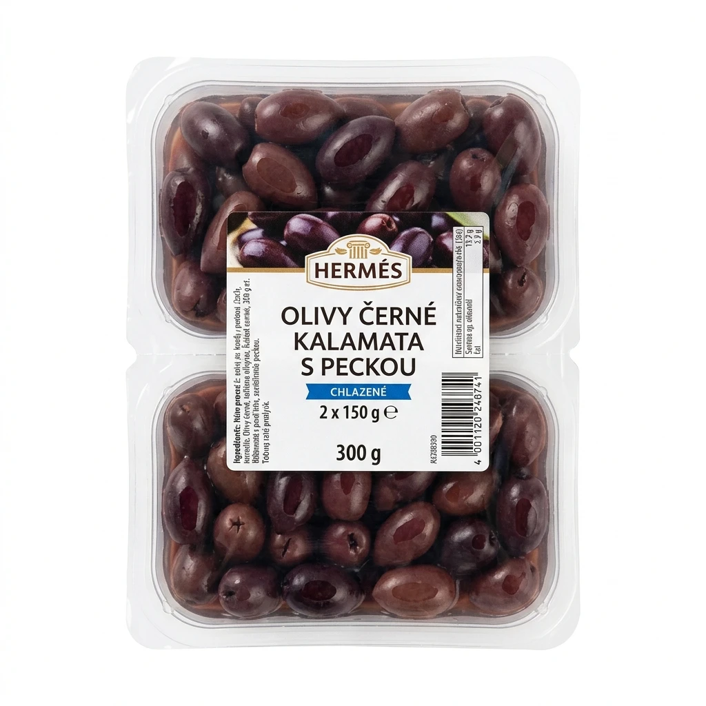 Hermes Olivy černé Kalamata s peckou chlaz. 2 x 150 g