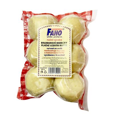 FAHO Bramborové knedlíky plněné uzeným masem (6 ks) chlaz. 900 g