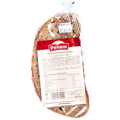 Penam Chléb konzumní krájený balený 250 g