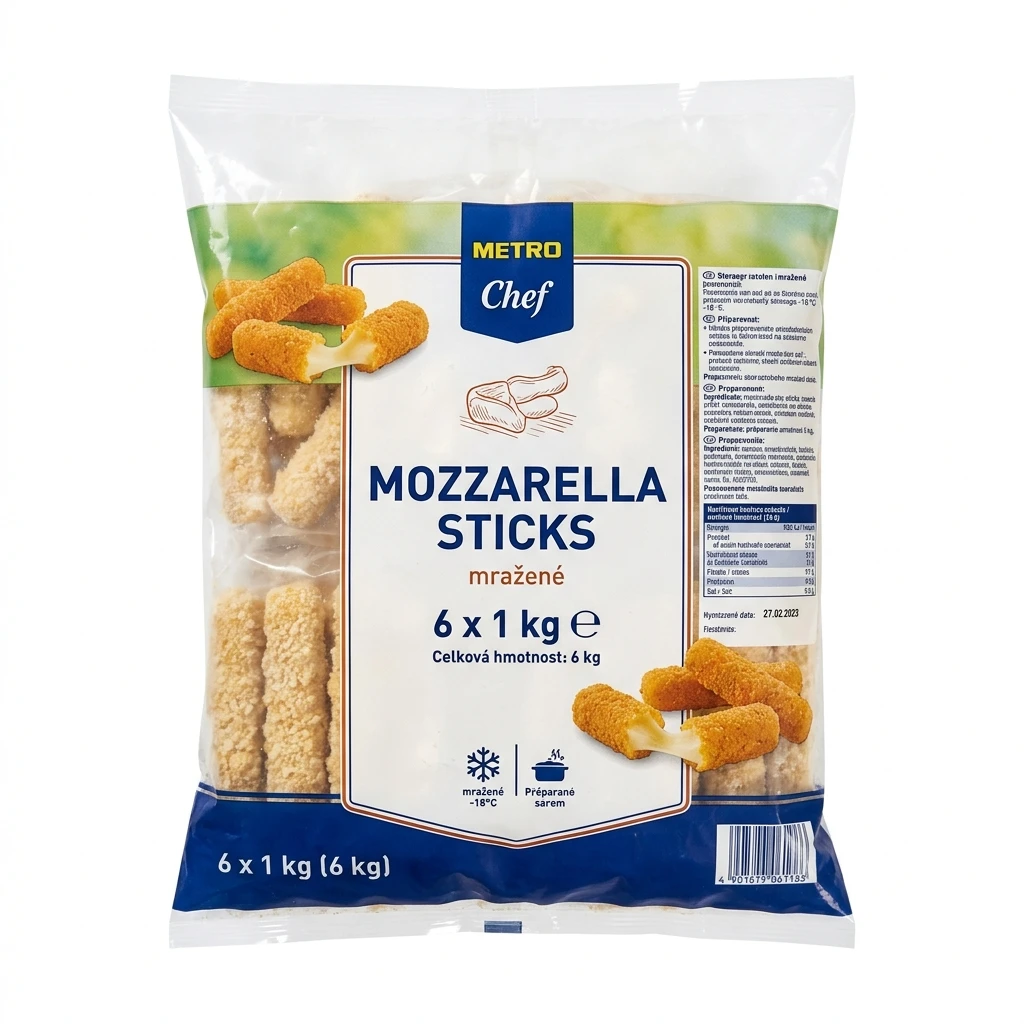 METRO Chef Mozzarella Sticks mraž. 6 x 1 kg