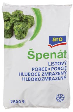 aro Špenát listový porce mraž. 2,5 kg
