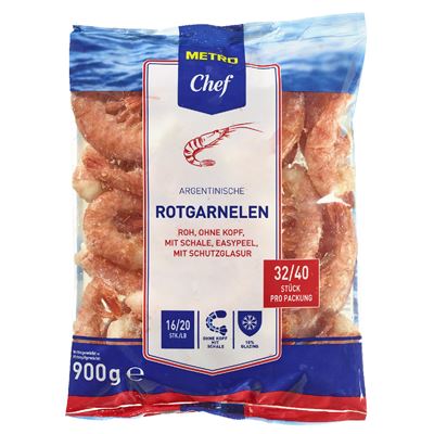 METRO Chef Krevety bez hlavy s pancířem 16/20 ARG mraž. 900 g