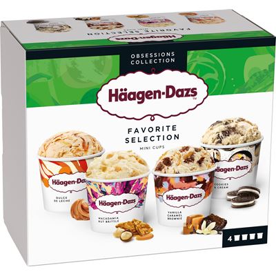 Häagen-Dazs Mini Cups Zmrzlina Favorite Selection mraž. 4 x 95 ml