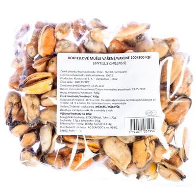 Koktejlové mušle vařené mraž. 450 g