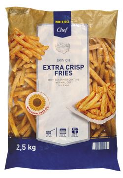 METRO Chef Hranolky se slupkou Crisp 9 x 9 mm mraž. 2,5 kg