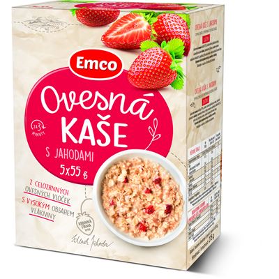 Emco Kaše ovesná s jahodami 5 x 55 g
