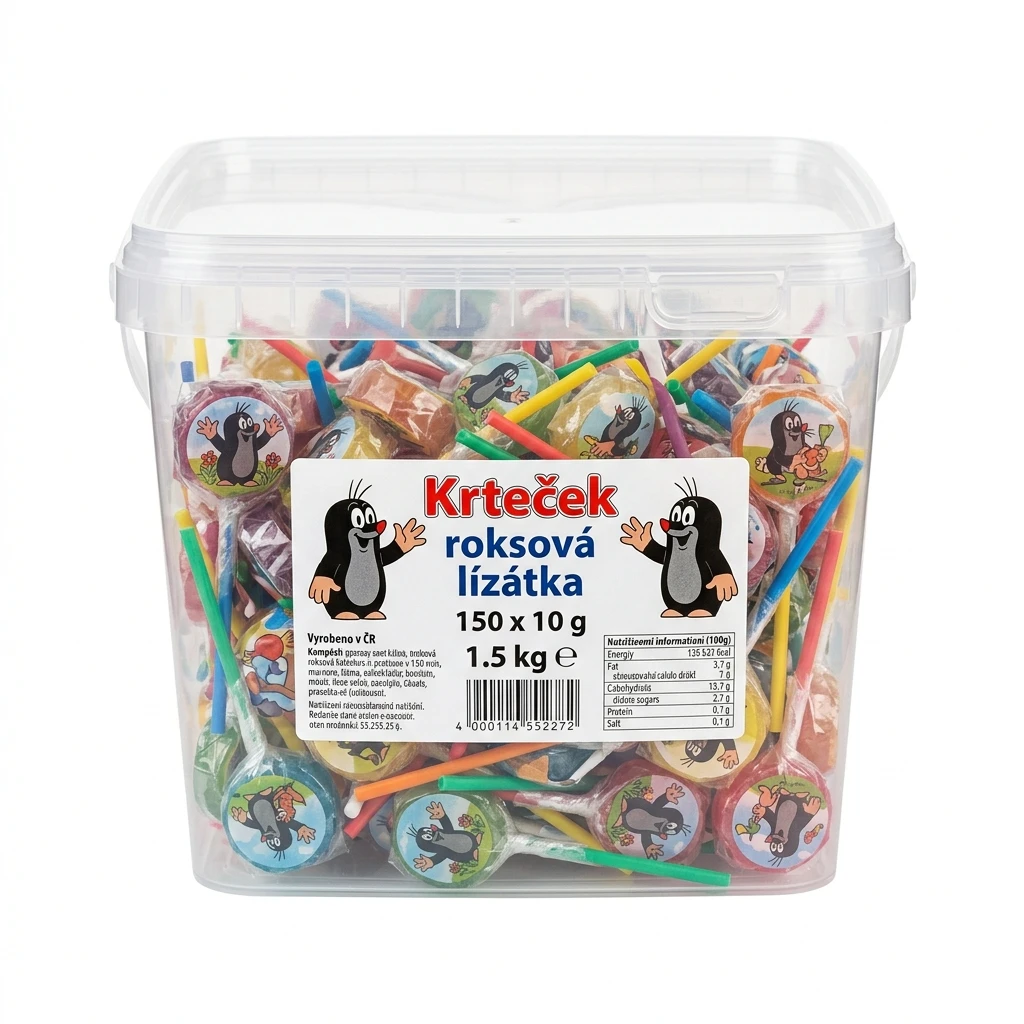 Krteček roksová lízátka 150 x 10 g