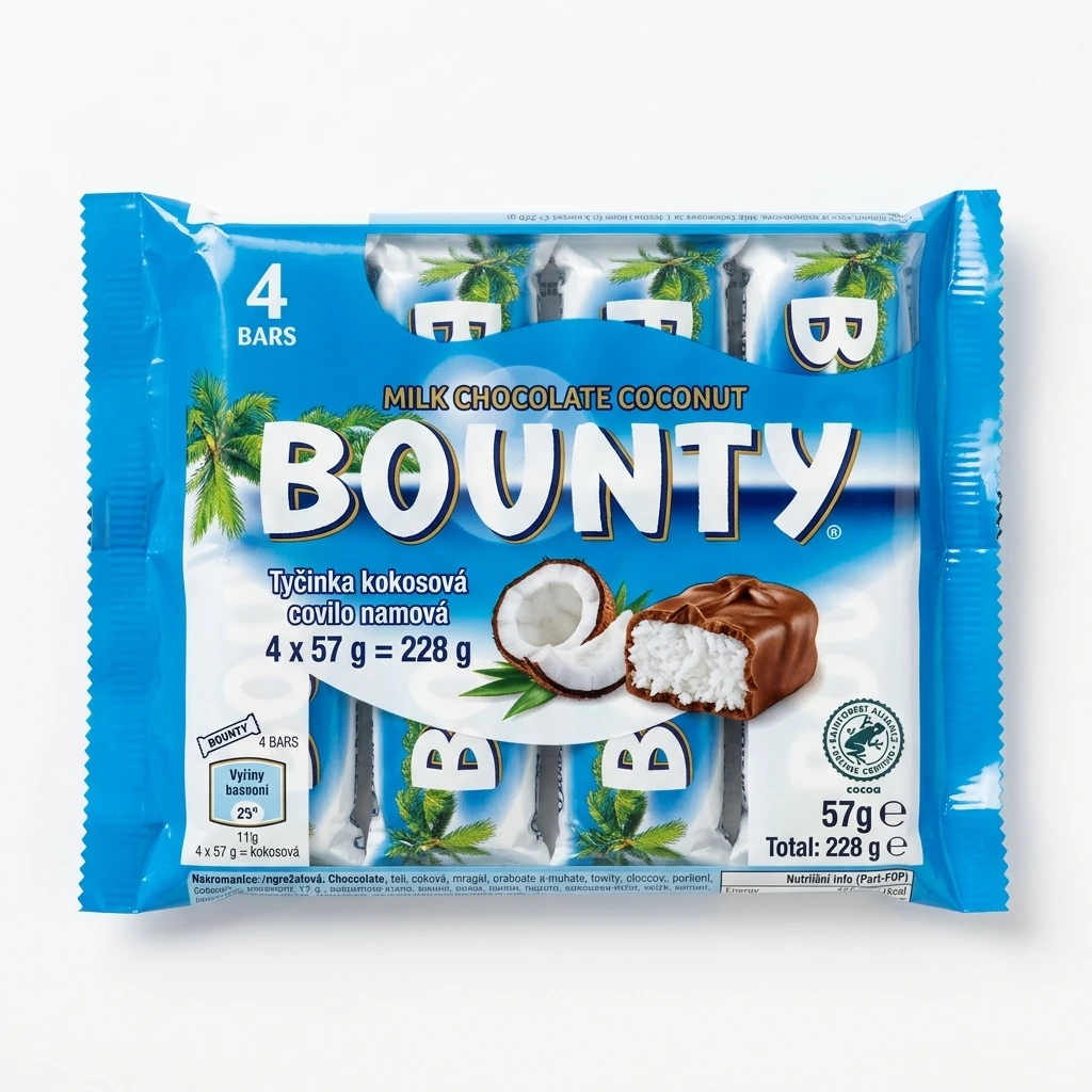 BOUNTY Tyčinka kokosová 4 x 57 g