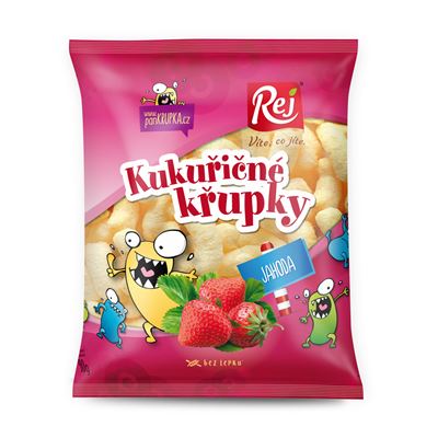 Křupky kukuřičné jahodové 90 g