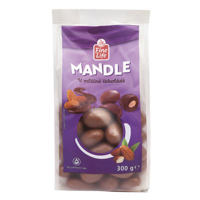 Fine Life Mandle v mléčné čokoládě 300 g