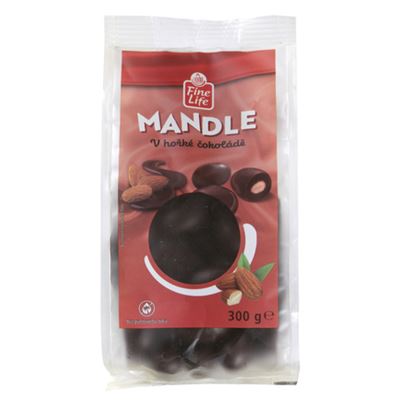 Fine Life Mandle v hořké čokoládě 300 g